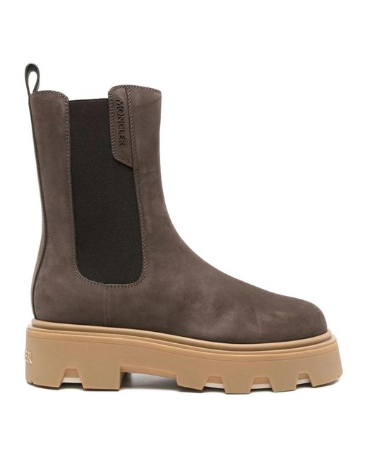 Moncler Brown Chelsea Boots