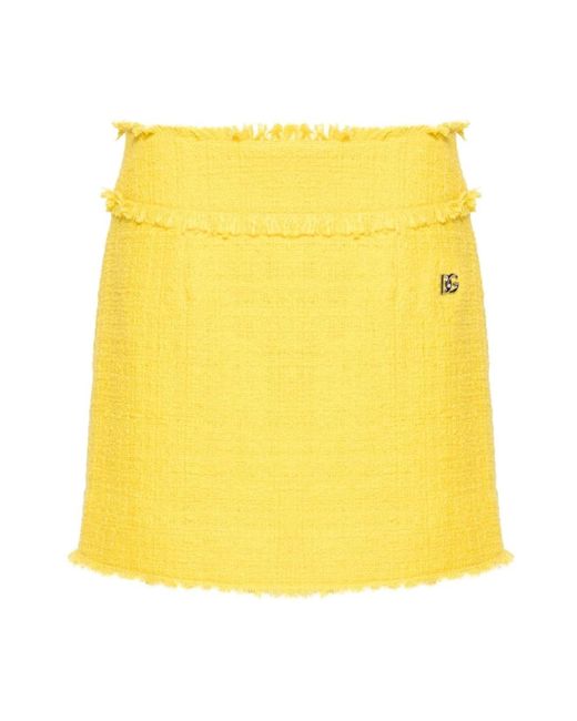 Dolce & Gabbana Yellow Short Skirts