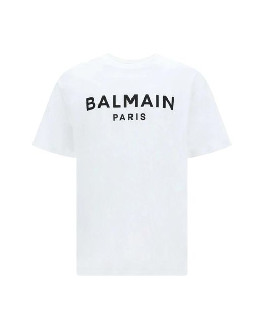 Balmain Lässiges baumwoll-t-shirt in verschiedenen farben in White für Herren