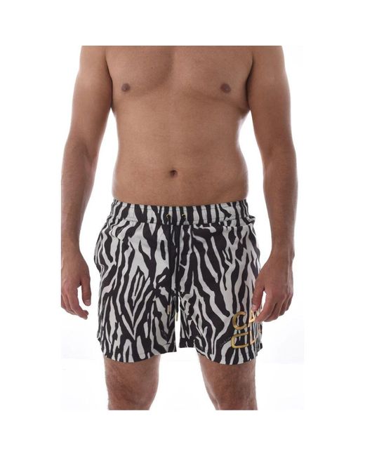 Roberto Cavalli Tiermuster badehose in Black für Herren