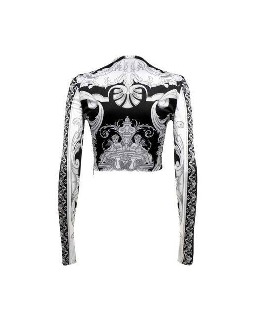 Long Sleeve Tops di Versace in Black