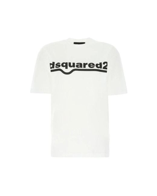 DSquared² Tops ,Wit ,Katoen Witte Katoenen T-Shirt Voor Mannen in het White voor heren