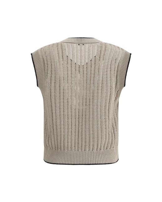 Brunello Cucinelli Gebreide Mouwloze Vest in het Gray