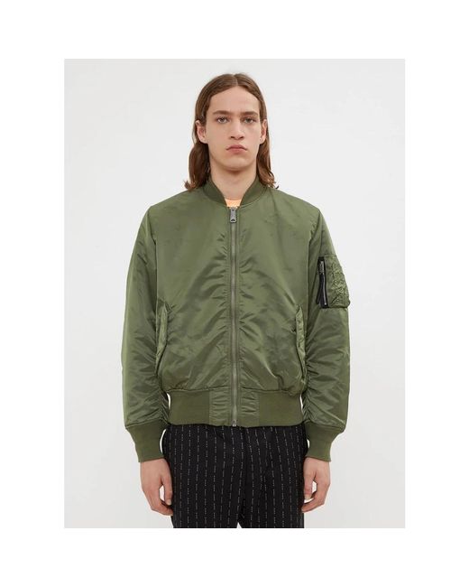 1017 ALYX 9SM Satin Finish Pilot Bomber Jacket in het Green voor heren