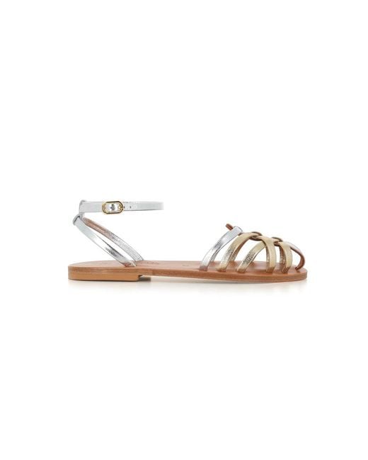 K. Jacques Metallic Flat Sandals