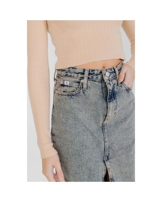 Calvin Klein Gray Denim Skirts