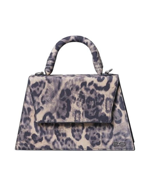 Gestuz Gray Leopardenmuster Leder Tasche