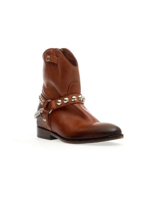 Strategia Brown Cowboy & Biker Boots
