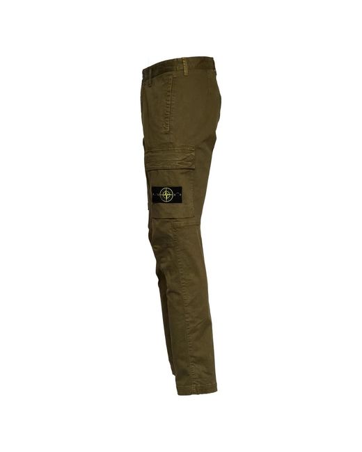 Stone Island Green Slim-Fit Trousers for men