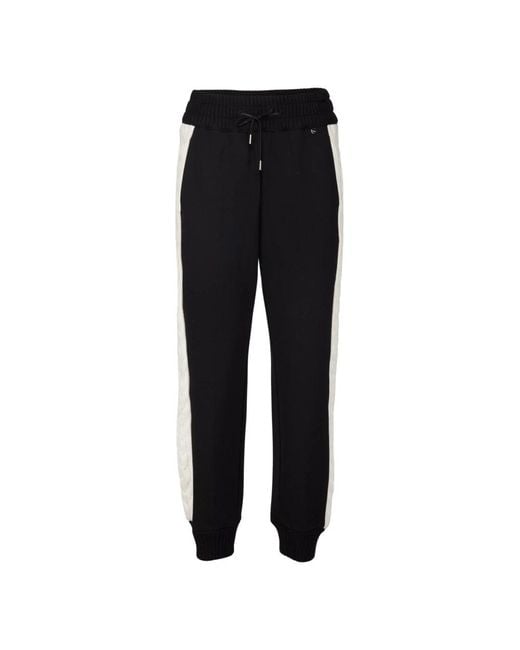 Twinset Joggingbroek Met Gebreide Inzet in het Black