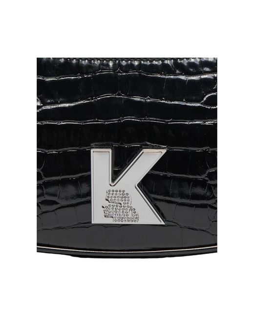 Karl Lagerfeld Black Krokodil schultertasche k/kameo stil