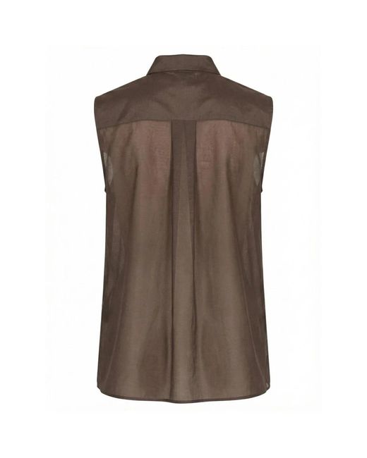 Peserico Brown Sleeveless Tops