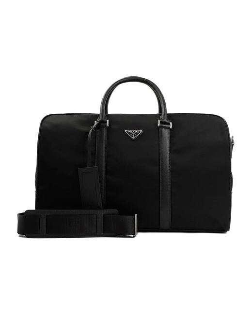 Prada Schwarze reisetaschen mit lederdetails in Black für Herren