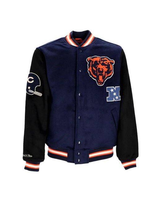 Mitchell & Ness Blue Bomber Jackets for men