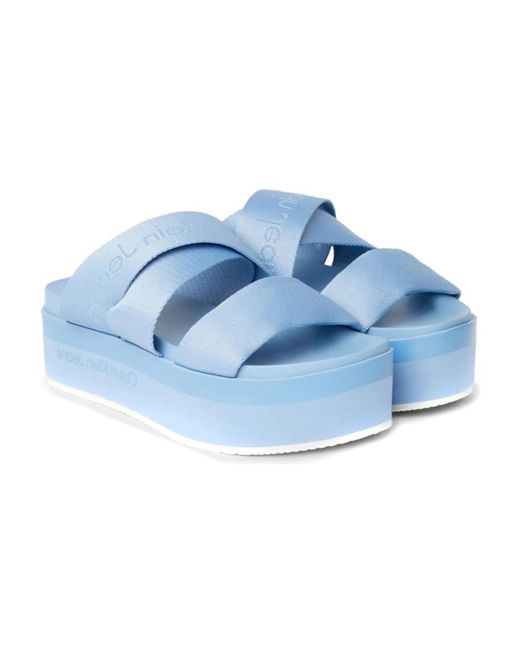 Calvin Klein Blue Sliders