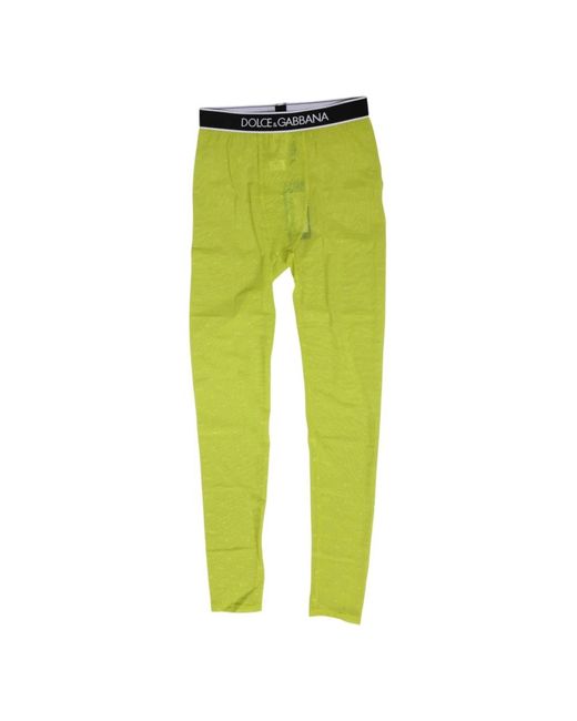 Dolce & Gabbana Green Neongrüne Spitzen-Leggings Hose Unterwäsche