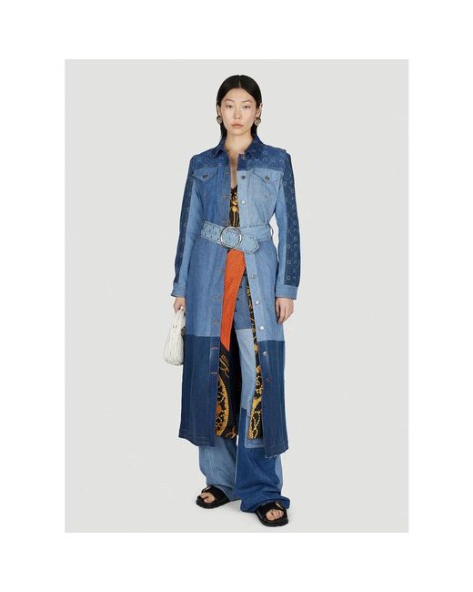 MARINE SERRE Blue Shirt Dresses