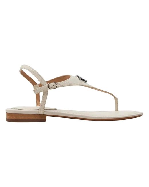 Ralph Lauren White Flat Sandals