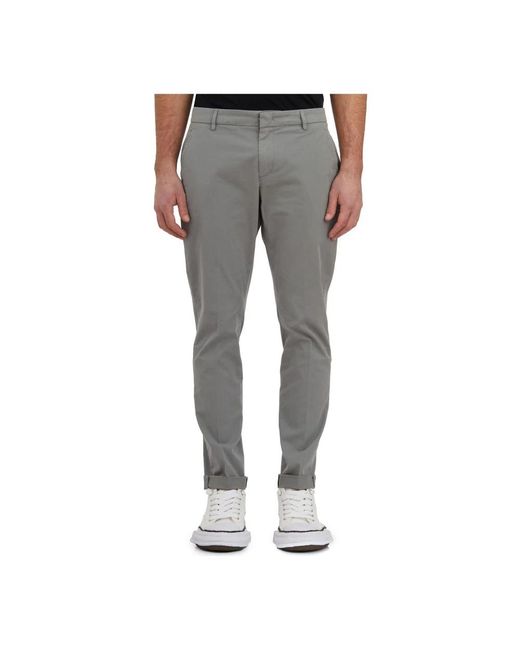 Dondup Gray Slim-Fit Trousers for men