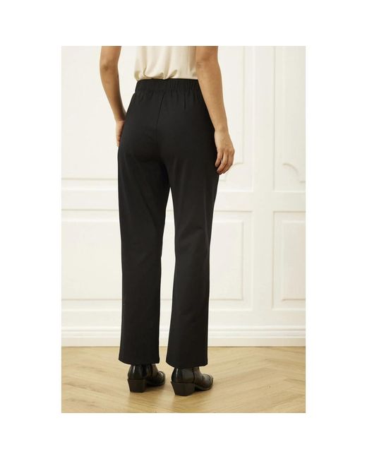 iN FRONT Black Straight Trousers