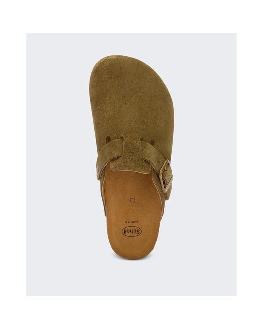 Scholl Schoenen ,Groen ,Suède Olivier Clog in het Brown voor heren