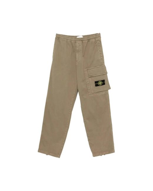 Stone Island Green Straight Trousers for men