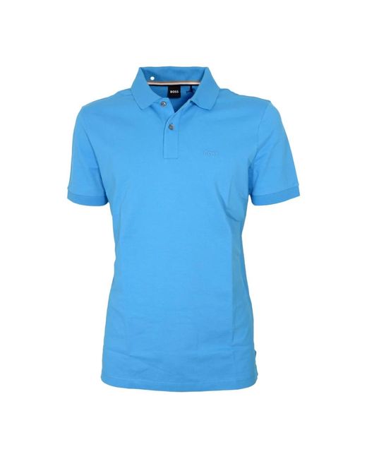HUGO Bio-Baumwolle Besticktes Logo Polo Blau in Blue für Herren