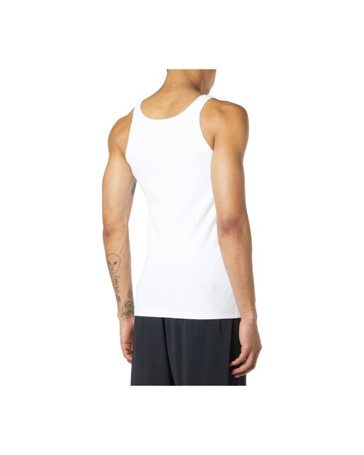 DIESEL White Sleeveless Tops for men