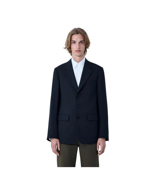 Dries Van Noten Single-Breasted Wollen Blazer in het Blue voor heren
