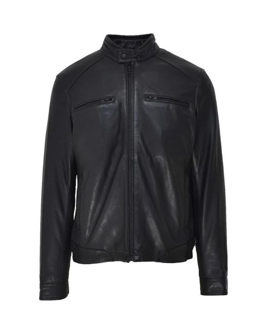 Arma Black Leather Jackets for men