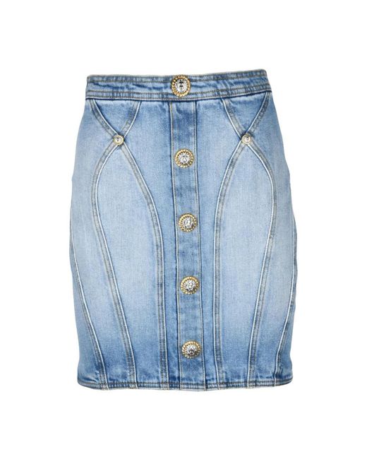 Balmain Mini Denim Rok in het Blue