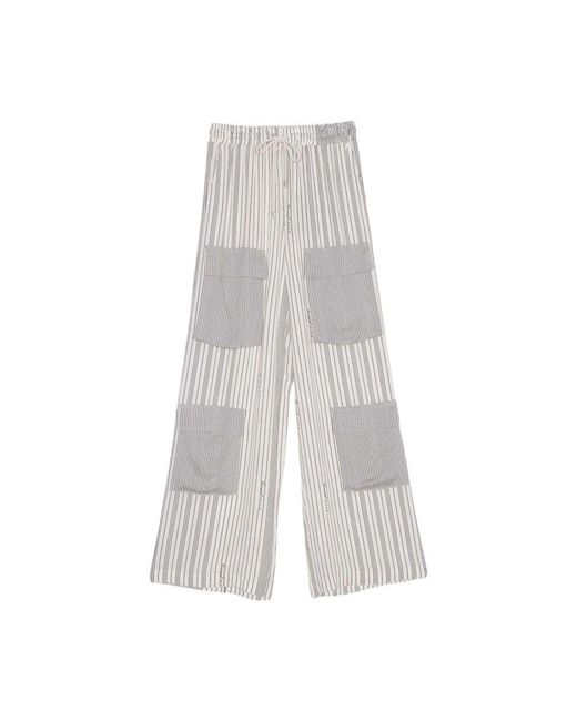 Wide Trousers Twinset en coloris Gray