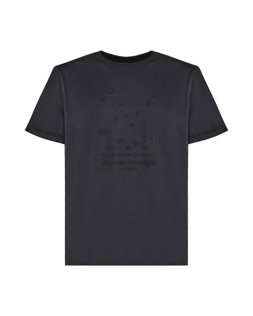 Maison Margiela Black Numeric Logo Mako Cotton T-shirt for men