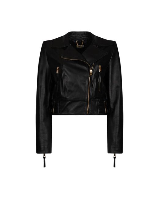 Elisabetta Franchi Black Leather Jackets