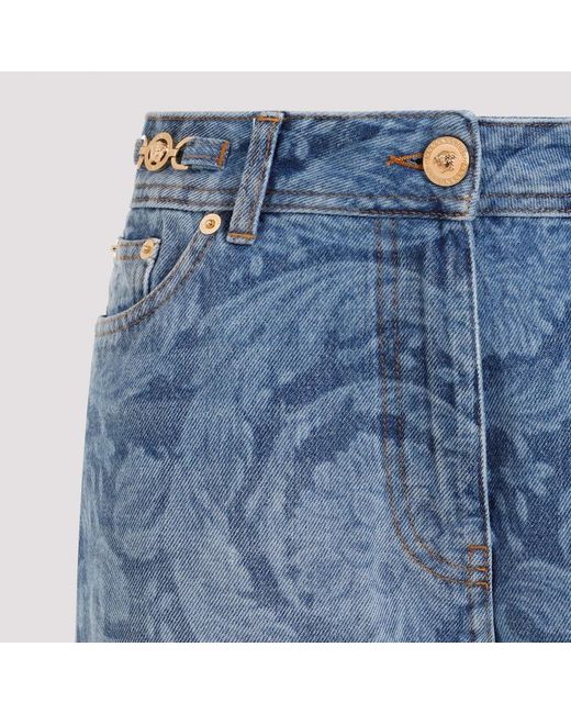 Versace Blue Laser baroque denim jeans