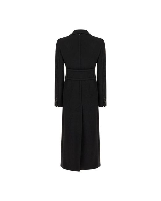 Sportmax Jassen ,Zwart ,Wol Comune Double-Breasted Coat in het Black