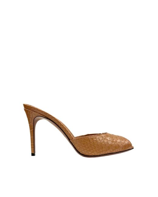 Paris Texas Brown Heeled Mules