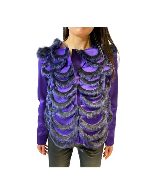Emporio Armani Purple Faux Fur & Shearling Jackets