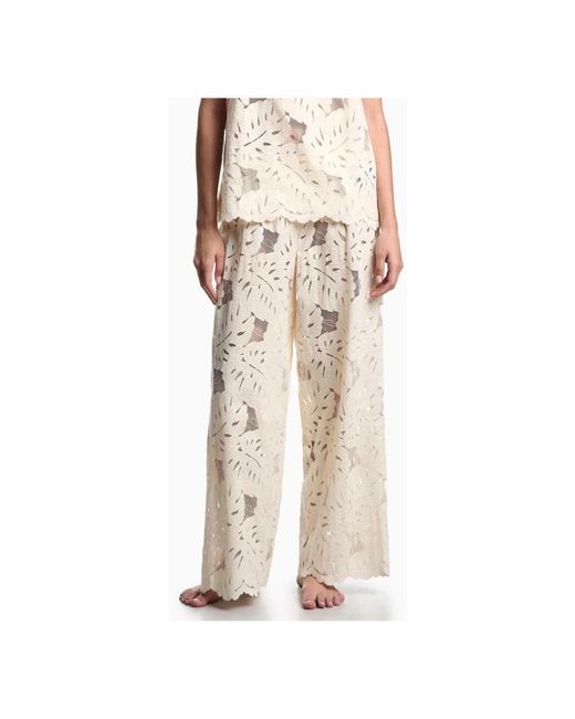 Emporio Armani White Wide Trousers