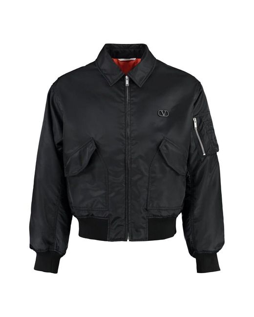 Valentino Garavani Black Bomber Jackets for men