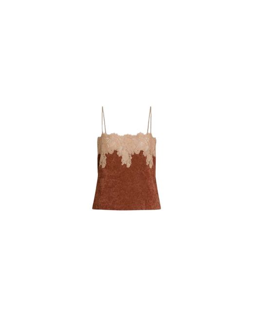 Alberta Ferretti Brown Sleeveless Tops