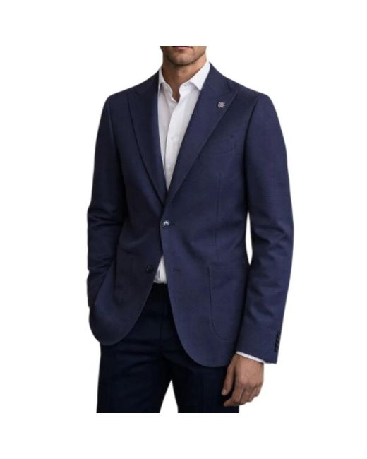 Bharnaba Kostuums ,Blauw ,Leer Gks 102.Blu Single-Breasted Jacket in het Blue voor heren