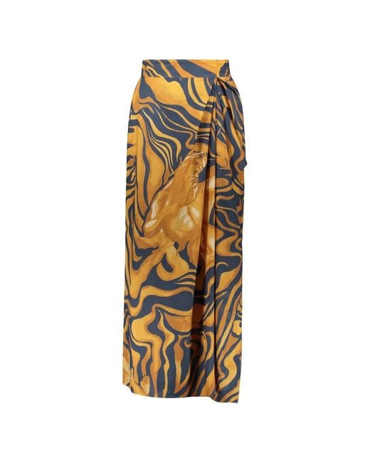 Alberta Ferretti Metallic Maxi Skirts