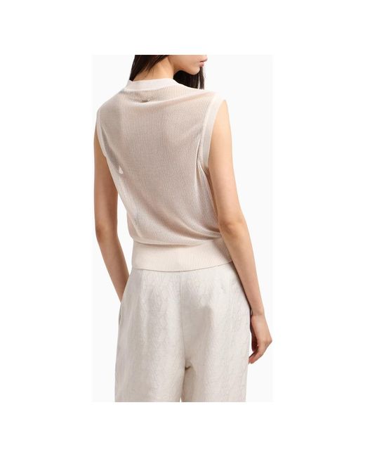 ARMANI EXCHANGE Natural Sleeveless Tops