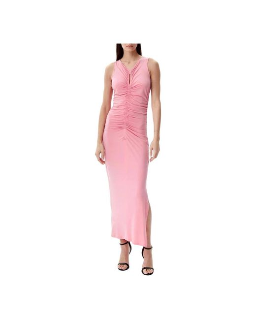 HUGO Kleedjes ,Roze ,Elegante Aansluitende Lange Jurk Roze in het Pink
