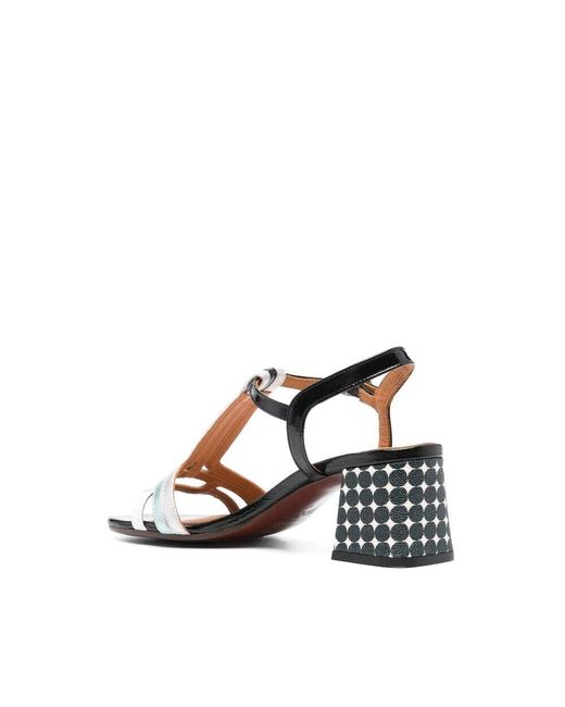 Chie Mihara White Silberfarbene blockabsatz knöchelriemen schuhe