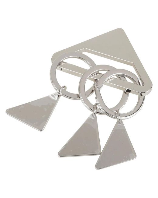 Prada Metallic Triangle Keyring