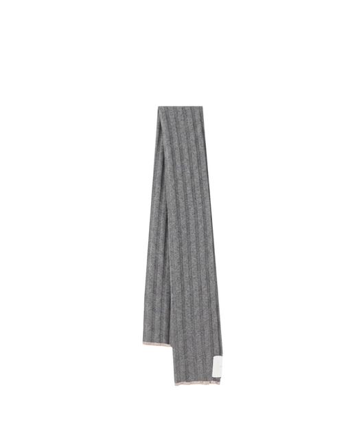 Brunello Cucinelli Kaschmir Rippstrick-Schal in Gray für Herren