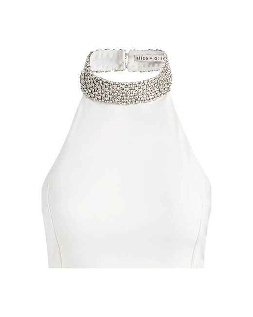 Alice + Olivia White Sleeveless Tops