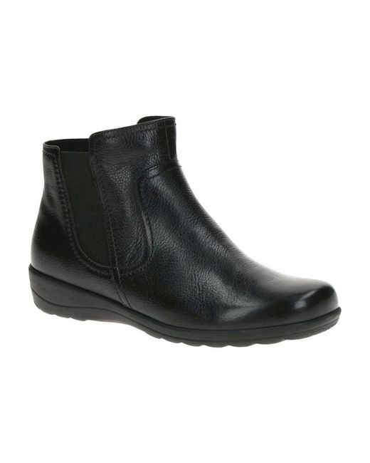 Caprice Black Ankle Boots